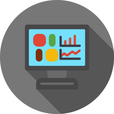 analitik vektör simgesi düz illüstrasyon