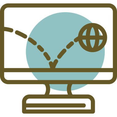 küresel bilgisayar görüntüleme vektör illüstrasyonu