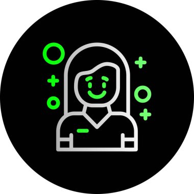 trend tasarım biçimi arka planında avatar kadın simgesi