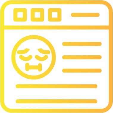 üzgün yüz simgesi vektör illüstrasyonu