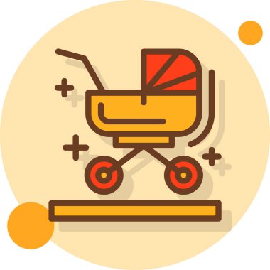 Bebek arabası. Basit resimleme