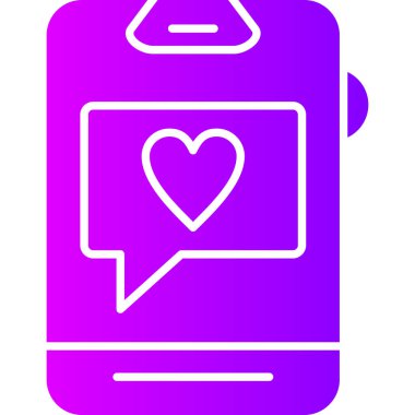 Kalpli akıllı telefon. Web simgesi basit illüstrasyon