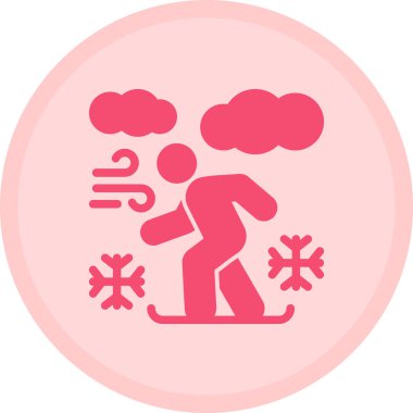 Yumuşak pembe arka planda izole edilmiş, modaya uygun düz bir kış ikonu. Kış vektör illüstrasyonu