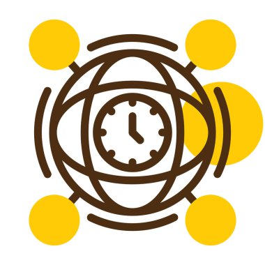 Zaman yönetimi simgesi vektörü. Taslak zaman yönetim tabelası. Beyaz arkaplanda izole edilmiş kontur sembolü çizimi