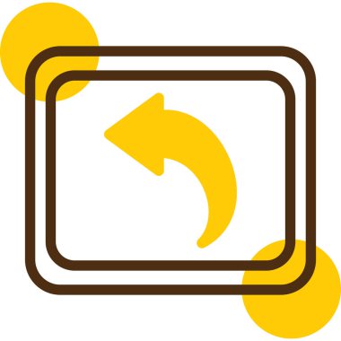 Bir çerçeve içinde ok vektör simgesini döndür