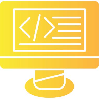 Kodlama simgesi, vektör illüstrasyonu