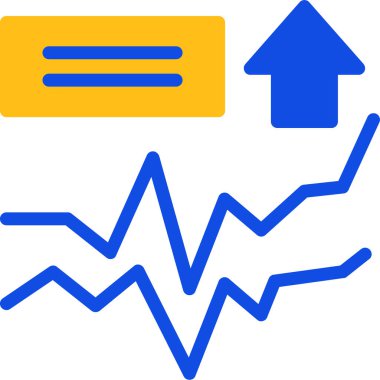iş büyümesi grafik simgesi ana hatlı vektörde