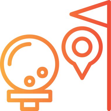 konum haritası pin simgesi ana hat biçiminde