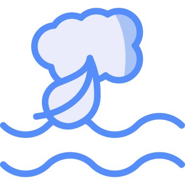 Bulut yağmuru hava durumu simgesi ana hat biçiminde