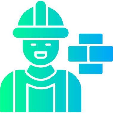 İşçi. Web simgesi basit illüstrasyon