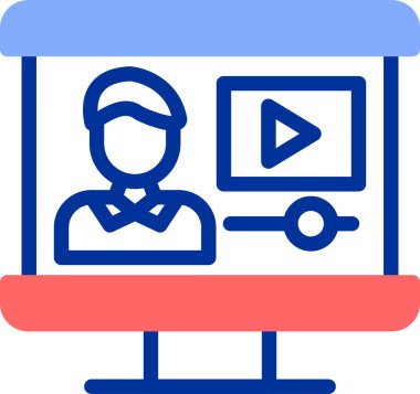 video. Web simgesi basit illüstrasyon