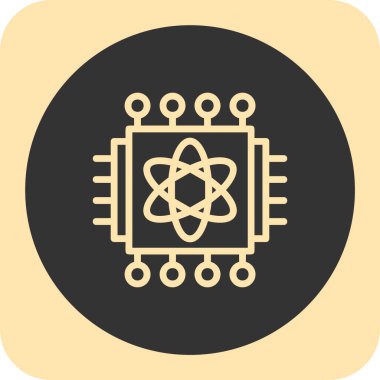vektör Kuantum İşlemci simgesi düz illüstrasyon