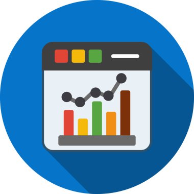 iş grafiği düz vektör simgesi