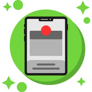 düz dizaynlı cep telefonu vektör simgesi