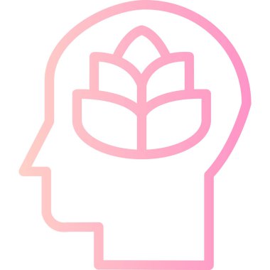 İnsan beyni modern simgesi, vektör illüstrasyonu