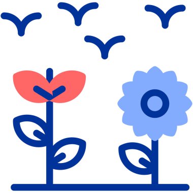 Çiçek. Web simgesi basit illüstrasyon