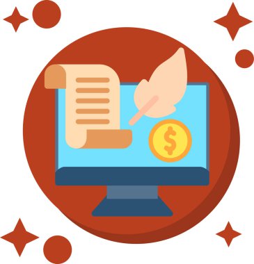 para simgesi, vektör illüstrasyonlu bilgisayar