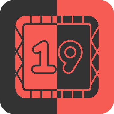 Tek bir 9 simgenin vektör illüstrasyonu