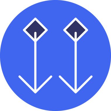 Yön ok simgesi, vektör illüstrasyonu