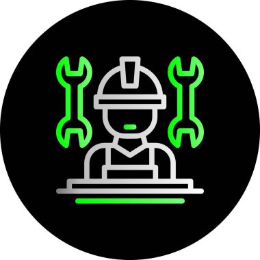 Mühendis simgesi, vektör illüstrasyonu