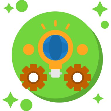 Çizgi film yeşil ve sarı rengin vektör çizimi