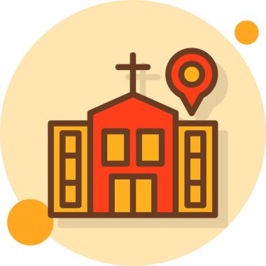 kilise renkli vektör simgesi