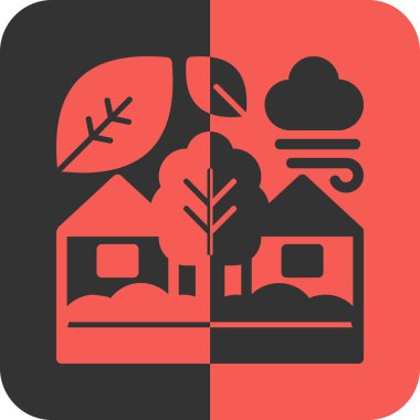 Tek çiftlik evi simgesinin vektör illüstrasyonu