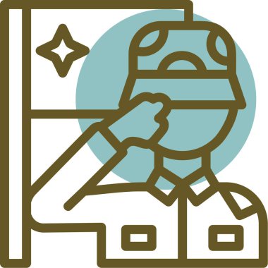 Amerikan bayrağı simgesi, ana hatlı vektör çizimi