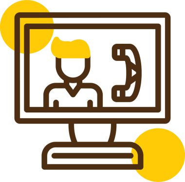 Düz biçimli çağrı merkezi operatör simgesi