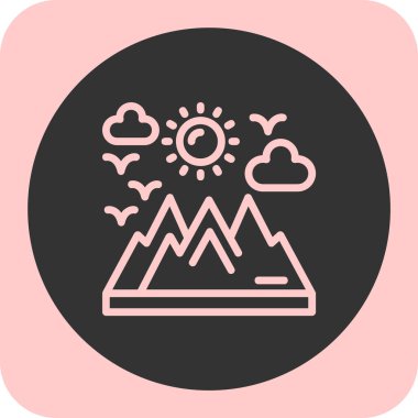 Güneş ve bulut simgesinin vektör çizimi