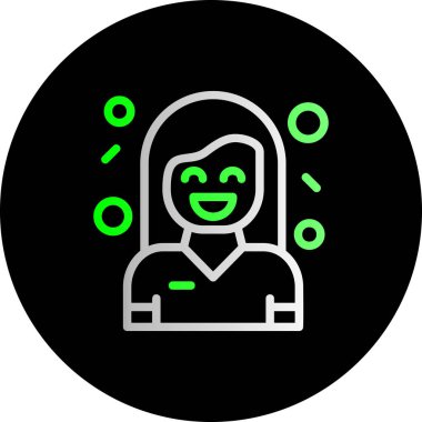 Kadın avatar simgesi vektör illüstrasyonu