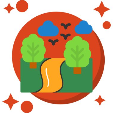 Sonbahar mevsimi simgesini düz bir şekilde bırakır