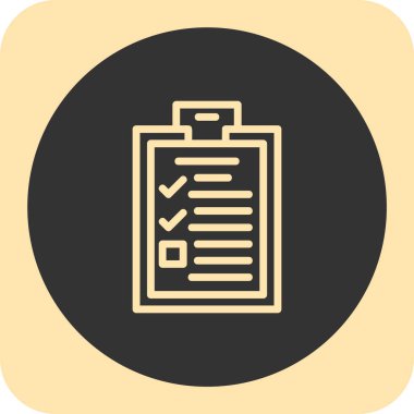 Soyut arkaplanda kontrol listesi simgesi izole edildi