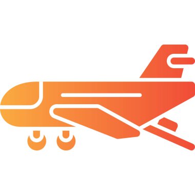 Uçak ikonu. düz renk tasarım vektör çizimi.