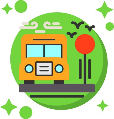 bus vektör simgesi düz illüstrasyon