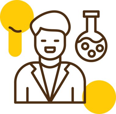 Bilim adamı. Web simgesi basit illüstrasyon