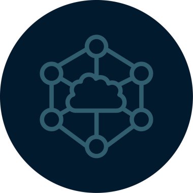 bulut hesaplama vektör çizgisi simgesi