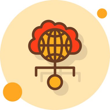 Bir ağaç simgesinin vektör illüstrasyonu