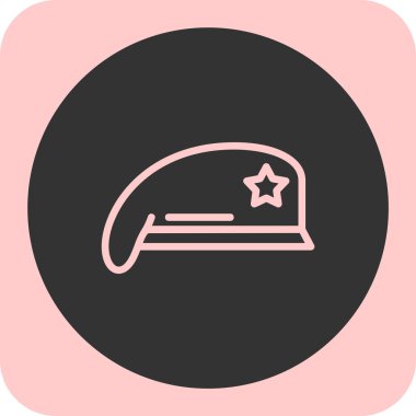 şapka simgesi soyut arkaplanda izole edildi