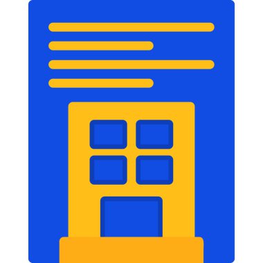 Bina. Web simgesi basit illüstrasyon