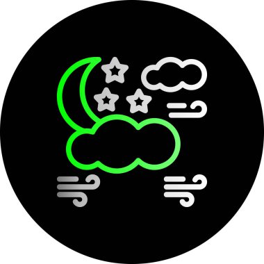 Ay simgesi soyut arkaplanda izole edildi