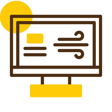 Simge, vektör illüstrasyonlu bilgisayar ekranı