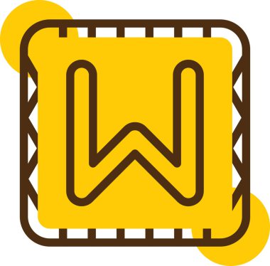 Tek bir w harfinin vektör çizimi