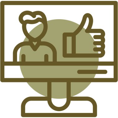 Bilgisayar ekranı. Web simgesi basit illüstrasyon