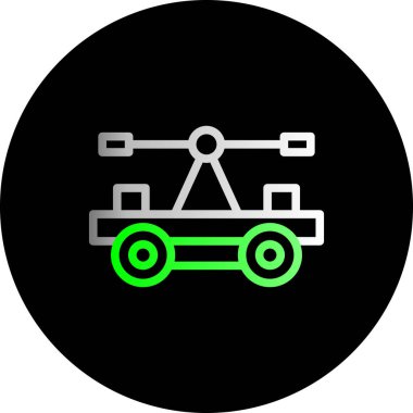 Benzersiz araba tekerleği vektör simgesi