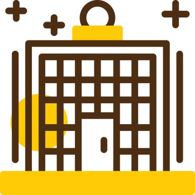 Otelde. Web simgesi basit illüstrasyon