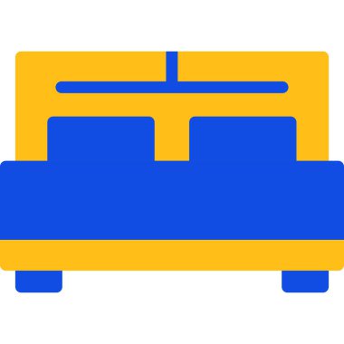 yatak mobilyası ev simgesi düz stil