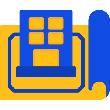 Bina. Web simgesi basit illüstrasyon