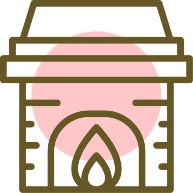 Şöminenin vektör illüstrasyonu