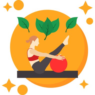 Kadın pratik yoga. Vektör çizim